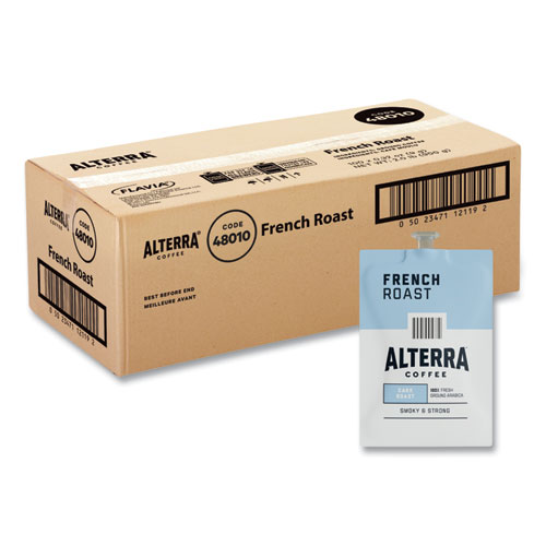 Image of Alterra French Roast Coffee Freshpack, French Roast, 0.32 oz Pouch, 100/Carton