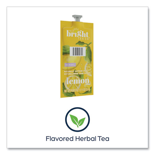 The Bright Tea Co. Lemon Herbal Tea Freshpack, Lemon, 0.11 oz Pouch, 100/Carton