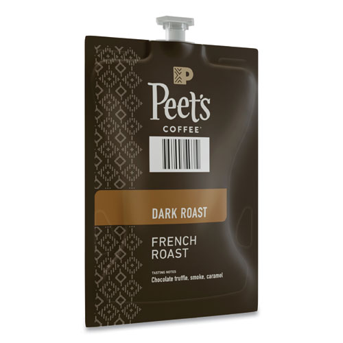 Peet's French Roast Coffee Freshpack, French Roast, 0.35 oz Pouch, 76/Carton