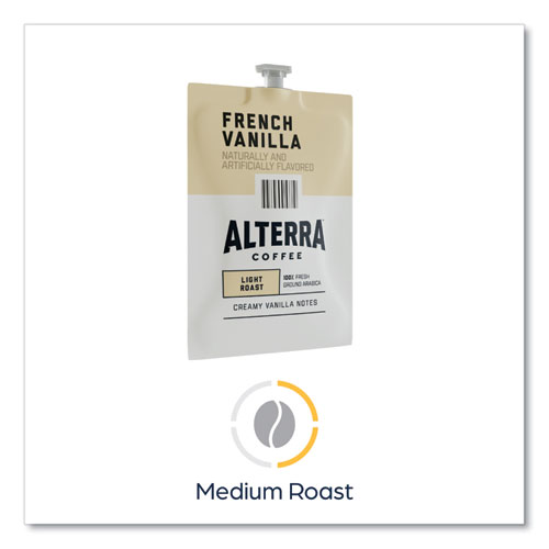 Alterra French Vanilla Coffee Freshpack, French Vanilla, 0.23 oz Pouch, 100/Carton