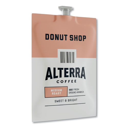 Alterra Donut Shop Coffee Freshpack, Donut Shop, 0.28 oz Pouch, 100/Carton