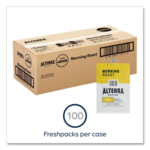 Alterra Morning Roast Coffee Freshpack, Morning Roast, 0.28 oz Pouch, 100/Carton