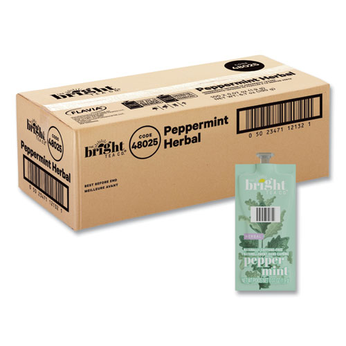 The Bright Tea Co. Peppermint Herbal Tea Freshpack, Peppermint, 0.07 oz Pouch, 100/Carton