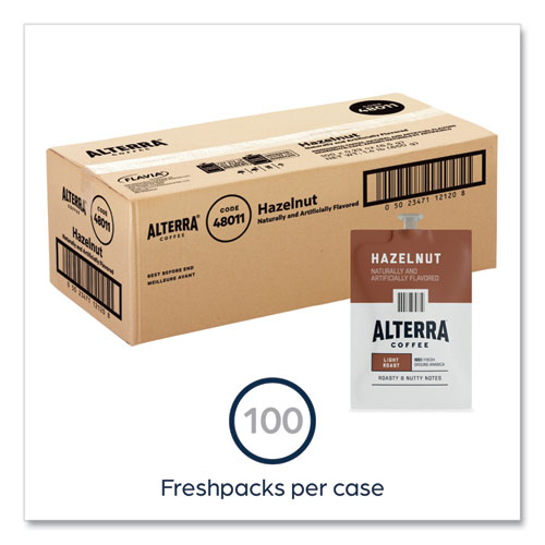 Alterra Hazelnut Coffee Freshpack, Hazelnut, 0.23 oz Pouch, 100/Carton