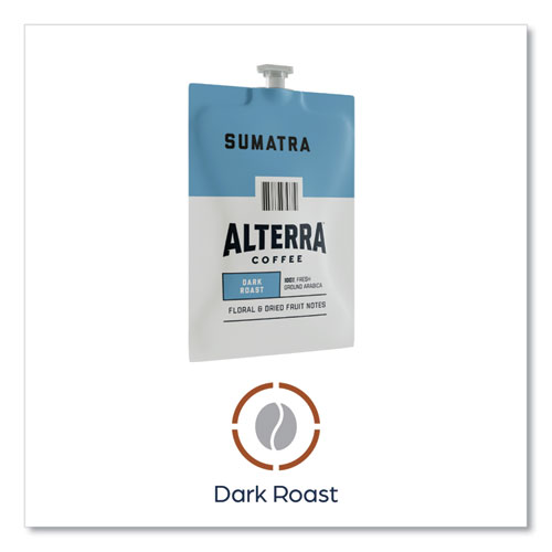 Alterra Sumatra Coffee Freshpack, Sumatra, 0.3 oz Pouch, 100/Carton