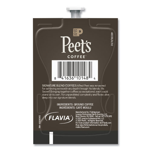 Peet's French Roast Coffee Freshpack, French Roast, 0.35 oz Pouch, 76/Carton