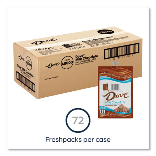 Image of Dove Hot Chocolate Freshpack, Milk Chocolate, 0.66 oz Pouch, 72/Carton