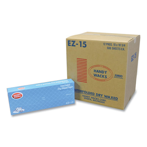 Interfolded Dry Waxed Paper, 10.75 x 15, 500 Box, 12 Boxes/Carton
