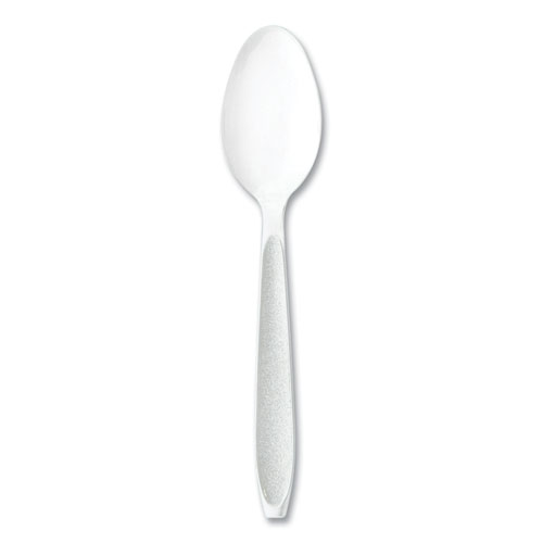 Image of Impress Heavyweight Full-Length Polystyrene Cutlery, Teaspoon, White, 100/Box