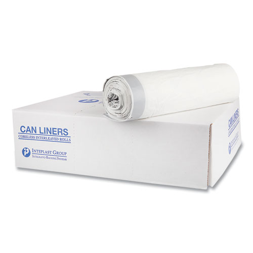 Draw-Tuff Institutional Draw-Tape Can Liners, 55 gal, 1.9 mil, 42.5" x 35.5", Natural, 10 Bags/Roll, 5 Rolls/Carton