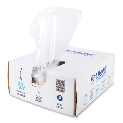 Inteplast Group Food Bags, 22 Qt, 1 Mil, 10" X 24", Clear, 500/Carton