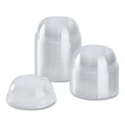 PET Lids, Wide Opening Dome, Fits 12 oz to 24 oz Cold Cups, Clear, 1,000/Carton