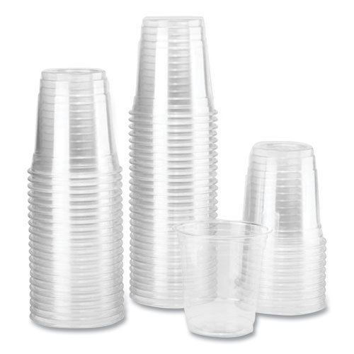 PET Plastic Cups, 8 oz, Clear, 1,000/Carton
