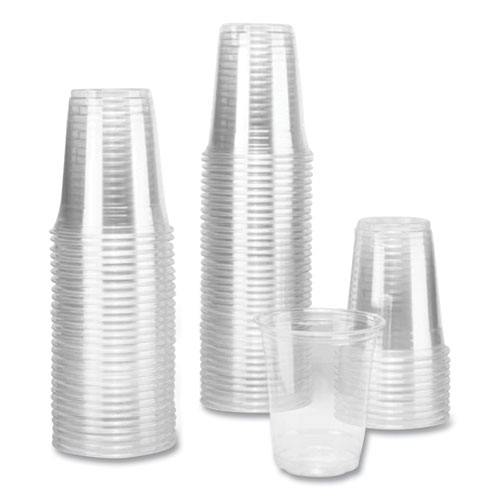 PET Plastic Cups, 92 mm Rim Diameter, 12 oz, Clear, 1,000/Carton