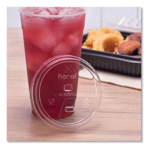 PET Lids, Strawless Sipper, Fits 12 oz to 24 oz Cold Cups, Clear, 1,000/Carton