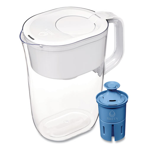 Tahoe Water Pitcher with Elite Filter, 10 Cups, Bright White, 2/Carton