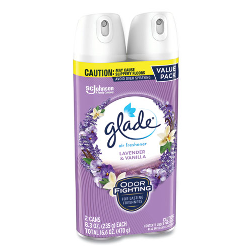 Air Freshener, Lavender and Vanilla, Scent, 8.3 oz Aerosol Spray, 2/Pack, 3 Packs/Carton