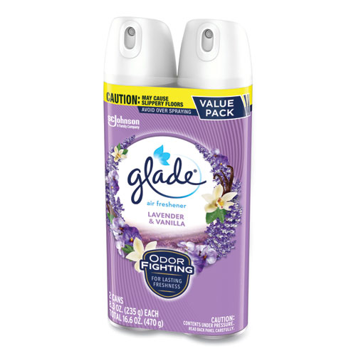 Air Freshener, Lavender and Vanilla, Scent, 8.3 oz Aerosol Spray, 2/Pack, 3 Packs/Carton