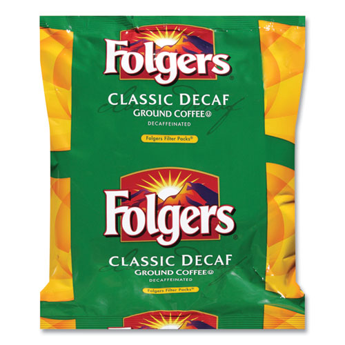 Image of Folgers® Coffee Filter Packs, Decaffeinated Classic Roast, 9/10Oz, 10/Pack, 4 Packs/Carton