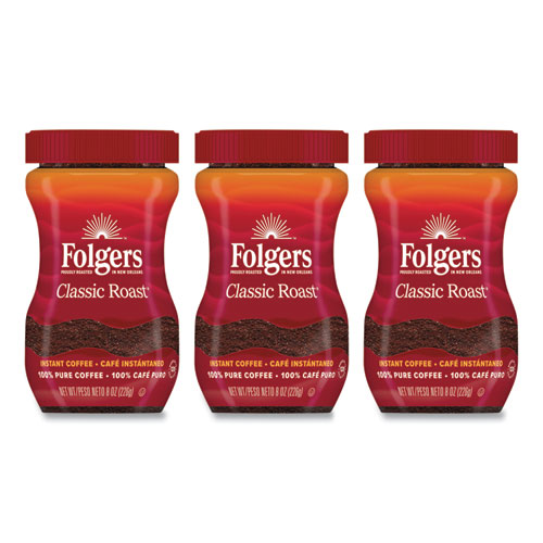 Image of Folgers® Instant Coffee Crystals, Classic Roast, 8 Oz Jar, Medium