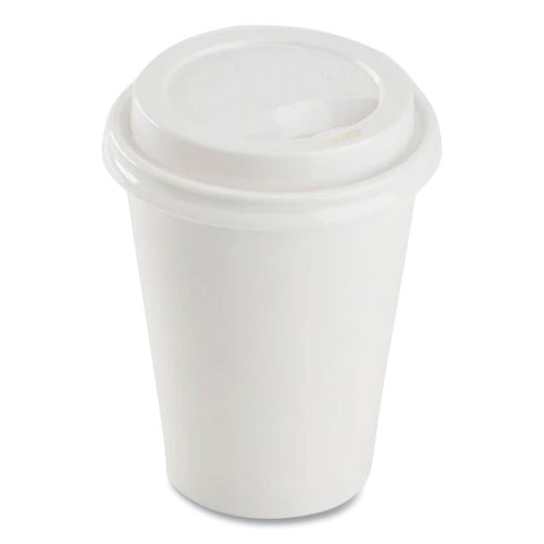 Hot Cup Lids, Fits 8 oz Paper Hot Cups, Sipper Lid, White, 1,000/Carton