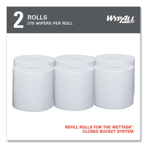 Power Clean Wipers for Solvents WetTask Customizable Wet Wiping System, Wipers Only, 9 x 15, White, 275/Roll, 2 Rolls/Carton