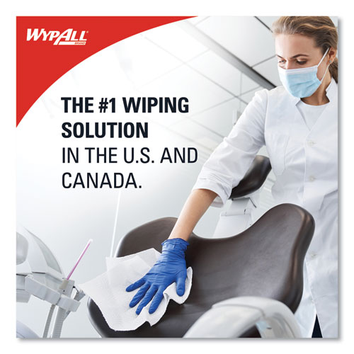 Critical Clean Wipers for Bleach, Disinfectants, Sanitizers WetTask Customizable Wet Wiping System, w/Bucket,140/Roll, 6/CT