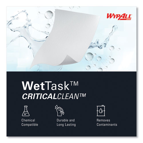 Critical Clean Wipers for Bleach, Disinfectants, Sanitizers WetTask Customizable Wet Wiping System, 90/Roll, 6 Rolls/Carton