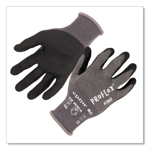 Image of ProFlex 7043 ANSI A4 Nitrile Coated CR Gloves, Gray, Large, 12 Pairs, Ships in 1-3 Business Days