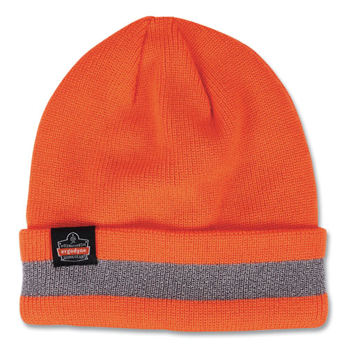 N-Ferno 6803 Reflective Rib Knit Winter Hat, One Size Fits Most, Orange, Ships in 1-3 Business Days