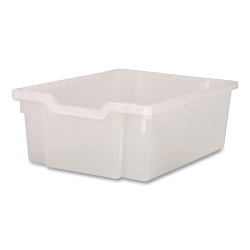 F2 Deep Trays for Gratnells Storage Frames and Trolleys, 1 Section, 3.57 gal, 12.28" x 16.81" x 6.25", Trans Frost, 6/Pack