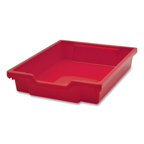 F1 Shallow Trays for Gratnells Storage Frames and Trolleys, 1 Section, 1.85 gal, 12.28" x 16.81" x 3.25", Flame Red, 8/Pack