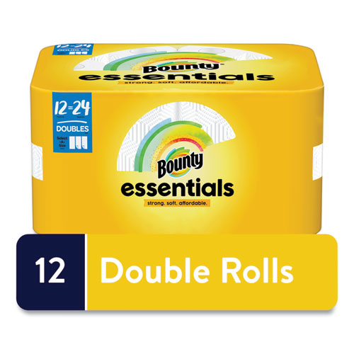 Essentials Select-A-Size Kitchen Roll Paper Towels, 2-Ply, 124 Sheets/Roll, 12 Rolls