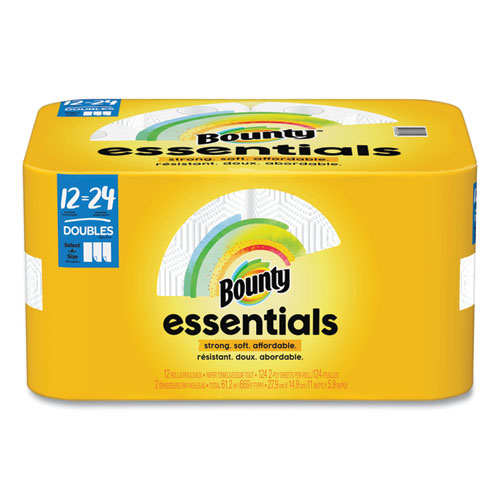 Essentials Select-A-Size Kitchen Roll Paper Towels, 2-Ply, 124 Sheets/Roll