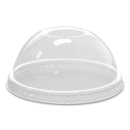 Image of PET Lids, Fits 8 oz to 10 oz Cold Cups, Dome Lid, Clear, 1,000/Carton