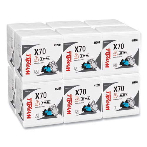 X70 Cloths, 1/4 Fold, 12.5 x 12, White, 76/Pack, 12 Packs/Carton