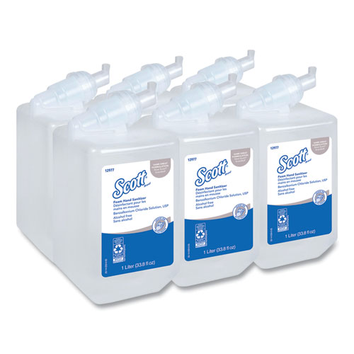 Scott® Essential Alcohol-Free Foam Hand Sanitizer, 1,000 mL Cassette, Unscented, 6/Carton