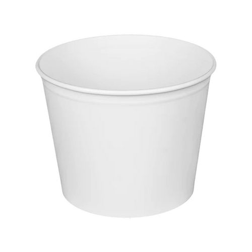 Image of Food Bucket, 85 oz, 7.36" Dia x 6"h, White, Paper, 180/Carton