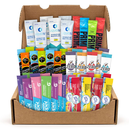 Drink Mixes Snack Box, 50 Assorted Mixes/Box, Ships in 1-3 Business Days