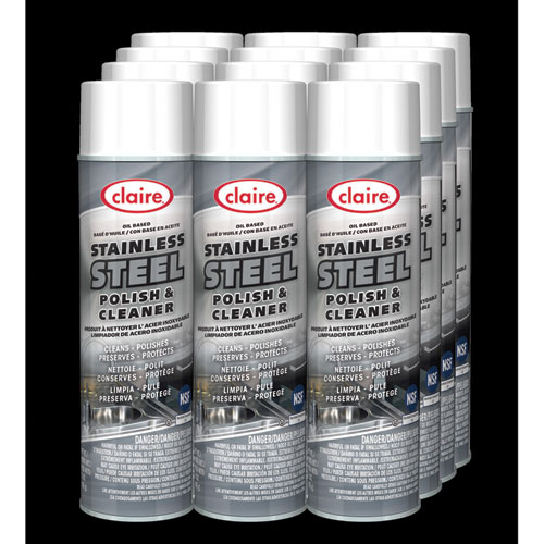 Image of Stainless Steel Polish and Cleaner, Lemon Scent, 15 oz Aerosol Spray