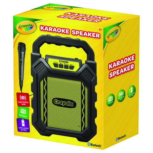 Image of Karaoke Speaker, Bluetooth, Black/Yellow