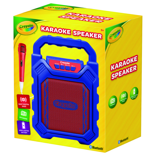 Image of Karaoke Speaker, Bluetooth, Blue/Red