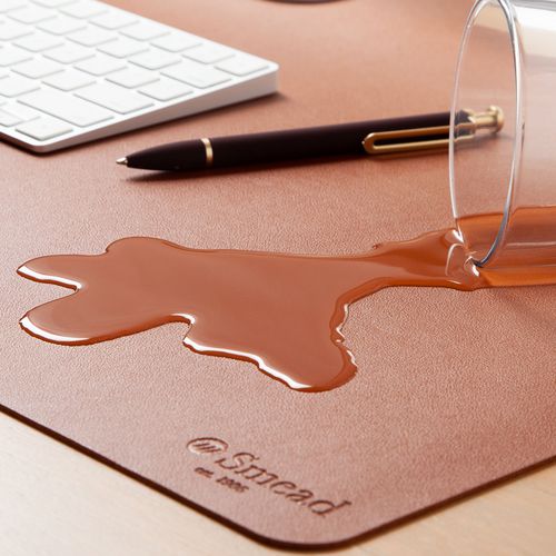 Vegan Leather Desk Pads, 31.5" x 15.7", Brown