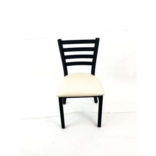 White Horse Series Side Chairs, Supports Up to 300 lb, 18" Seat Height, Cream Seat, Black Back, Black Base