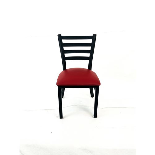 White Horse Series Side Chairs, Supports Up to 300 lb, 18" Seat Height, Burgundy Seat, Black Back, Black Base