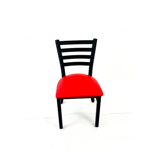 White Horse Series Side Chairs, Supports Up to 300 lb, 18" Seat Height, Red Seat, Black Back, Black Base