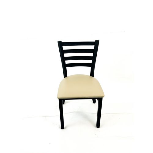 White Horse Series Side Chairs, Supports Up to 300 lb, 18" Seat Height, Taupe Seat, Black Back, Black Base