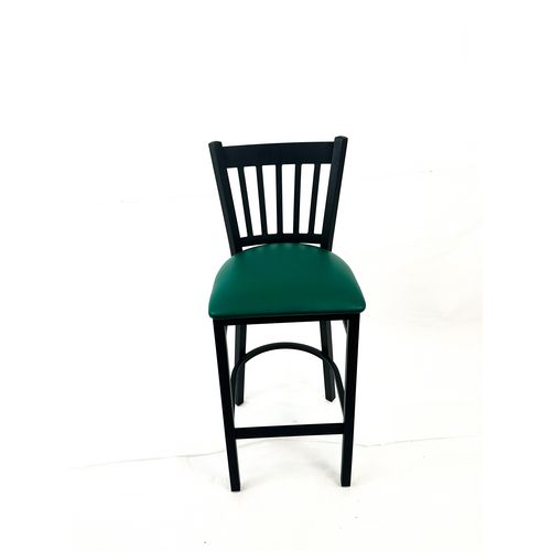 Cobra Series Barstool, Supports Up to 300 lbs, 28.5" Seat Height, Green Seat, Black Back, Black Base