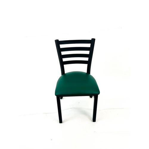 White Horse Series Side Chairs, Supports Up to 300 lb,18" Seat Height, Green Seat, Black Back, Black Base