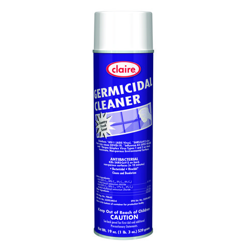 Claire® Germicidal Cleaner, Country Fresh Scent, 19 oz Aerosol Spray, 12/Carton